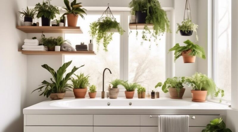 decorating bathroom with indoor plants