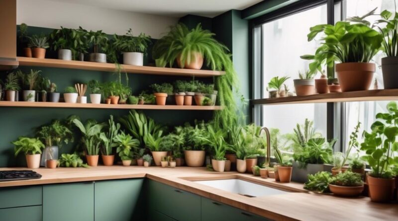 indoor plants enhance kitchen decor