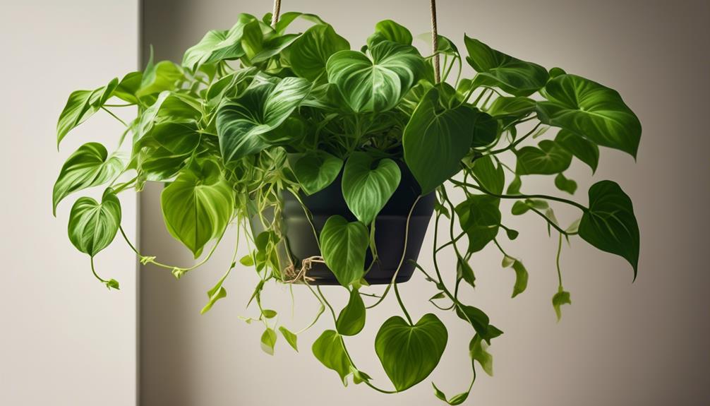 indoor vine plant with heart shaped leaves