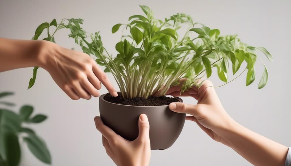 transferring the plant container