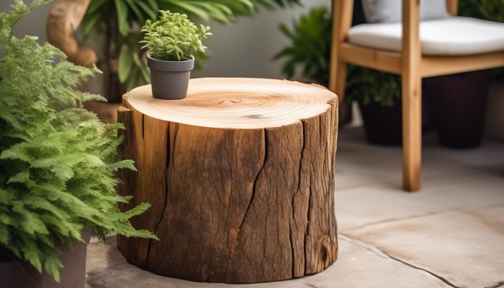 creative seating made from tree stumps