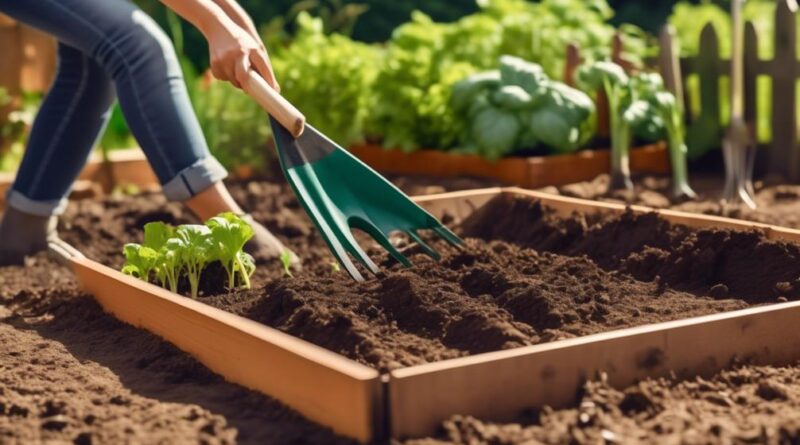 preparing vegetable garden soil