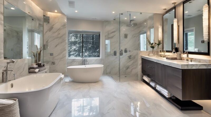 luxury bathroom with heated floors