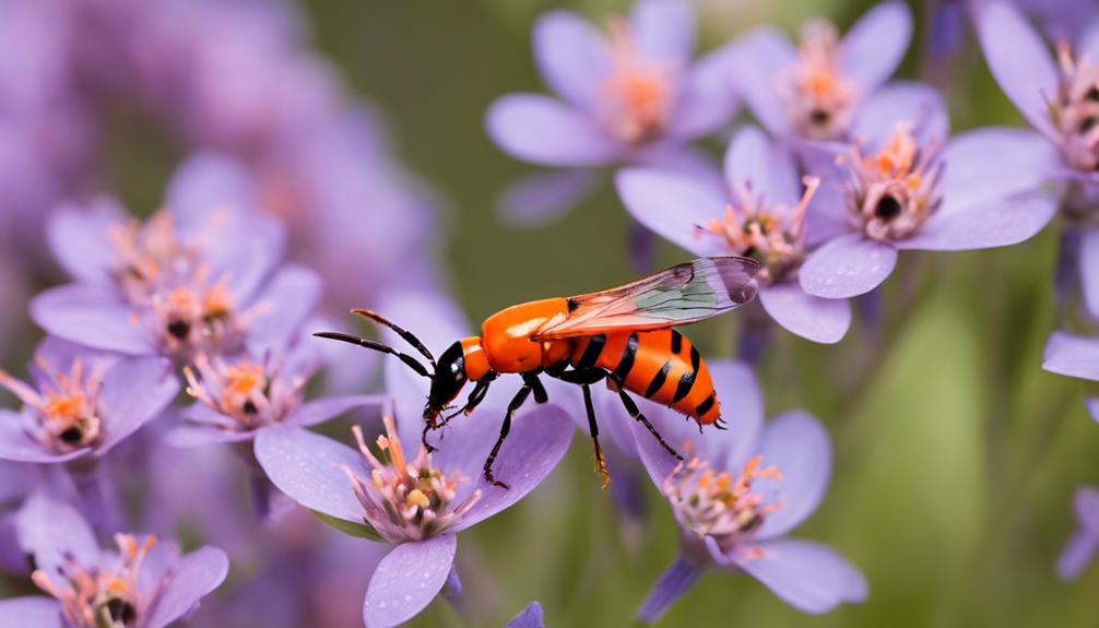 bright red army insects