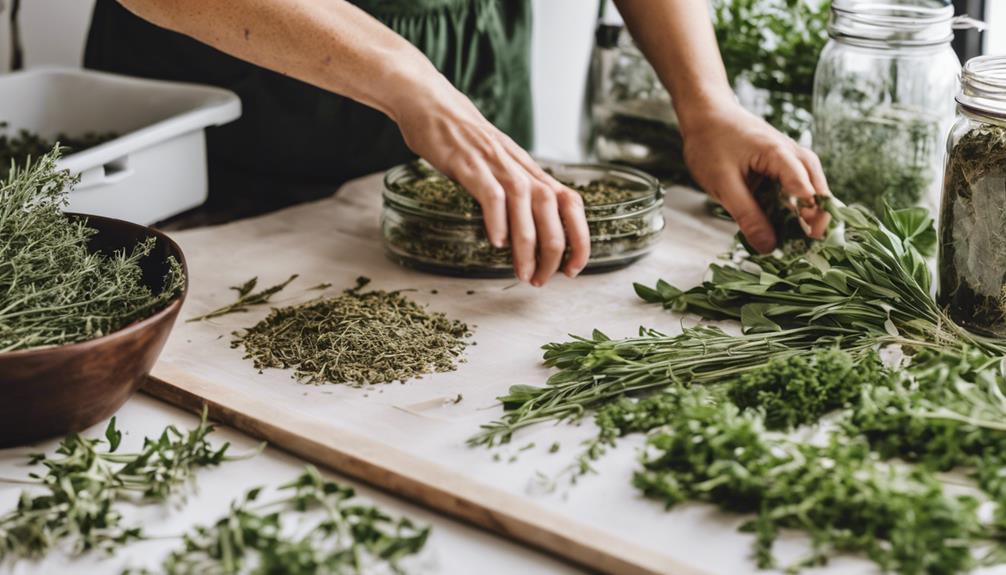 drying herbs for storage